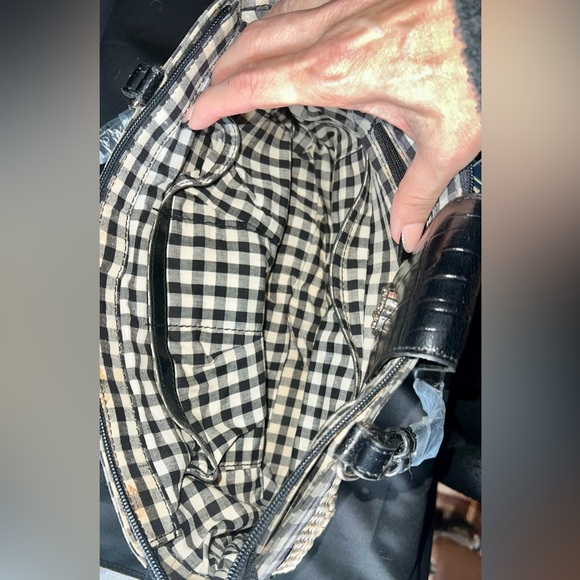 🤩 NEW ITEM! MC Marc Chantel Basket weave And Plaid Shoulder Bag Purse - Picture 8 of 10